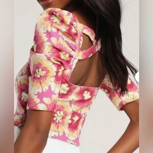 Free People Floral Cropped Top